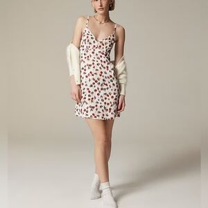 J. Crew Soft shine slip dress in blurry cherry print